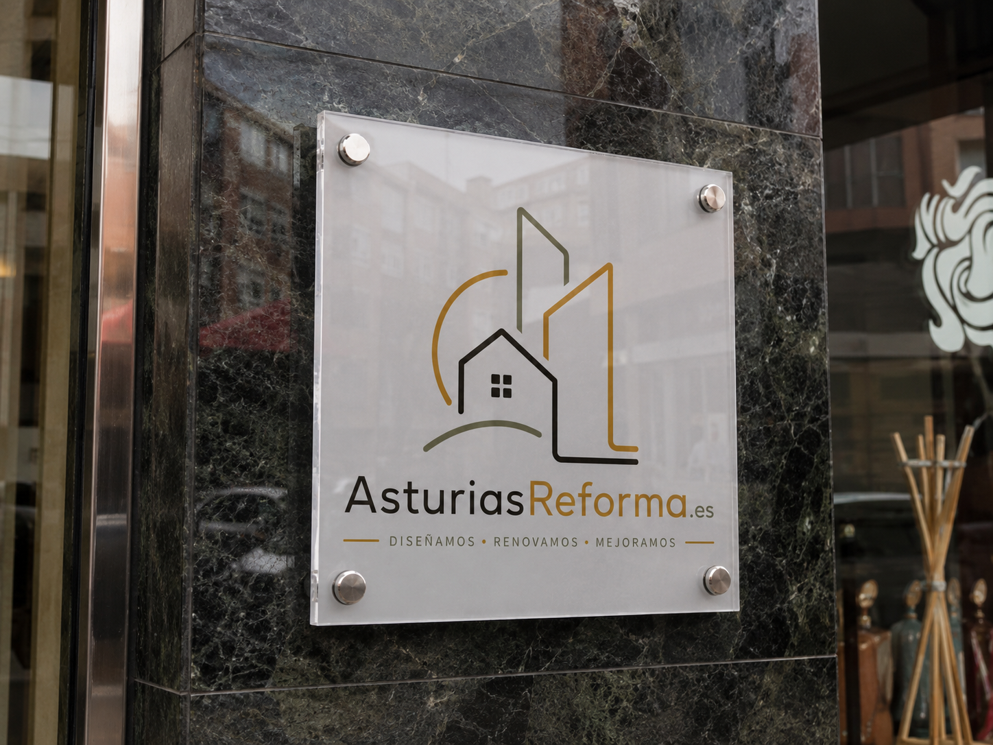 Letrero de obra Asturias Reforma
